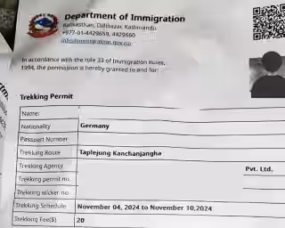 Trekking Permit for Kanchenjunga Region