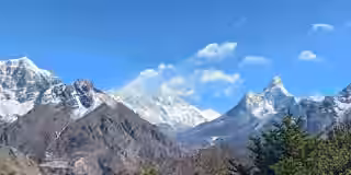 mountain range during EBC trek starting from Namche