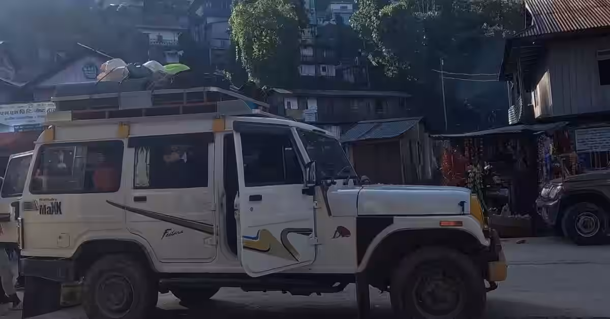 Jeep ride on remote Kanchenjunga route