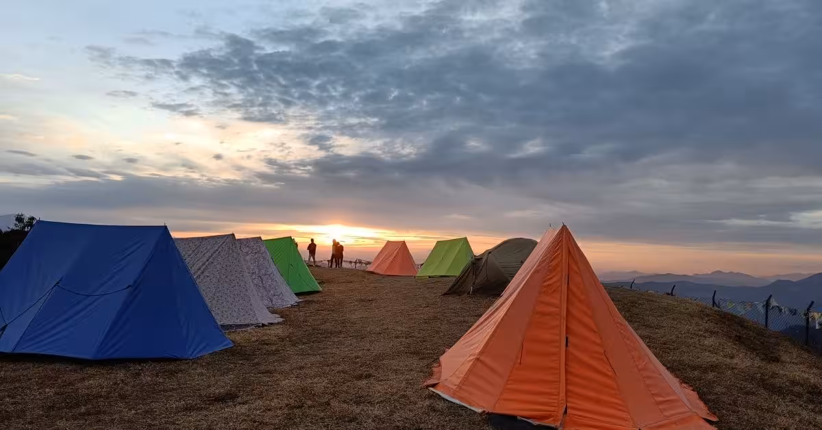 Tents at Australian Camp during sunrise view