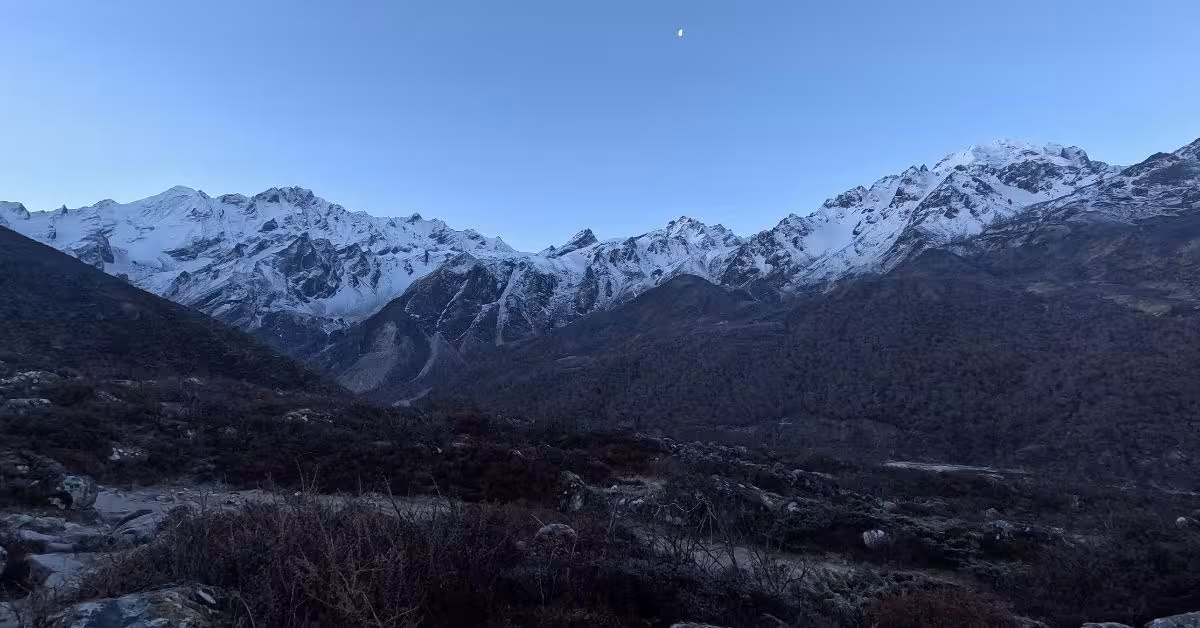 Twilight view of Langtang Himalayan range