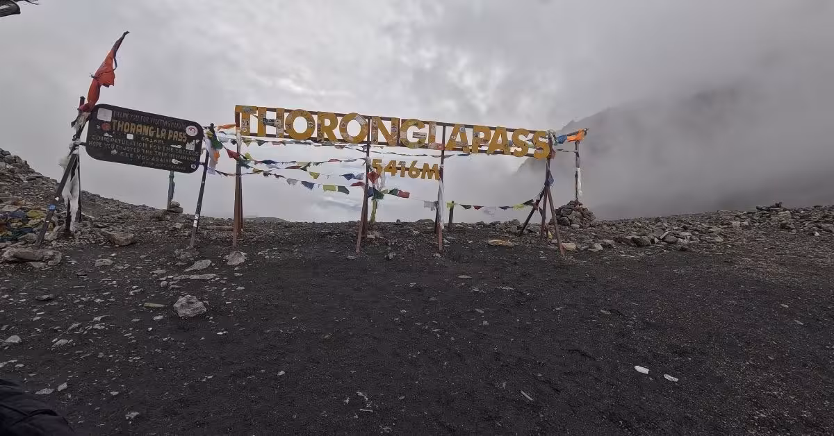 thorong la pass on Annapurna Circuit