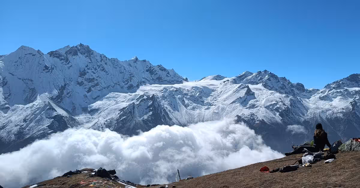 trekker enjoying independent trek in nepal