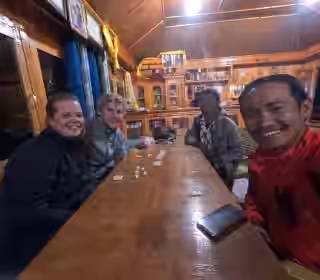 Trekkers Enjoying Food-in-Teahouses-in-Manslu-Trek.jpg