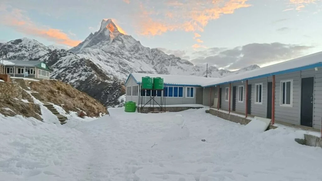 Surrounded by sugar snow on the month of December 2022 at high camp