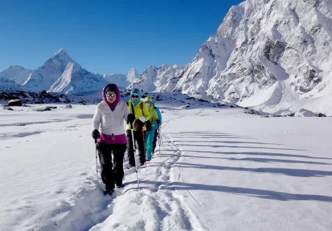 people trekking to EBC