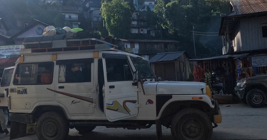 Jeep ride on remote Kanchenjunga route